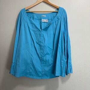 Giorgio Fiorlini Stretch Plus Collection Blue Blouse - Size 22/24W